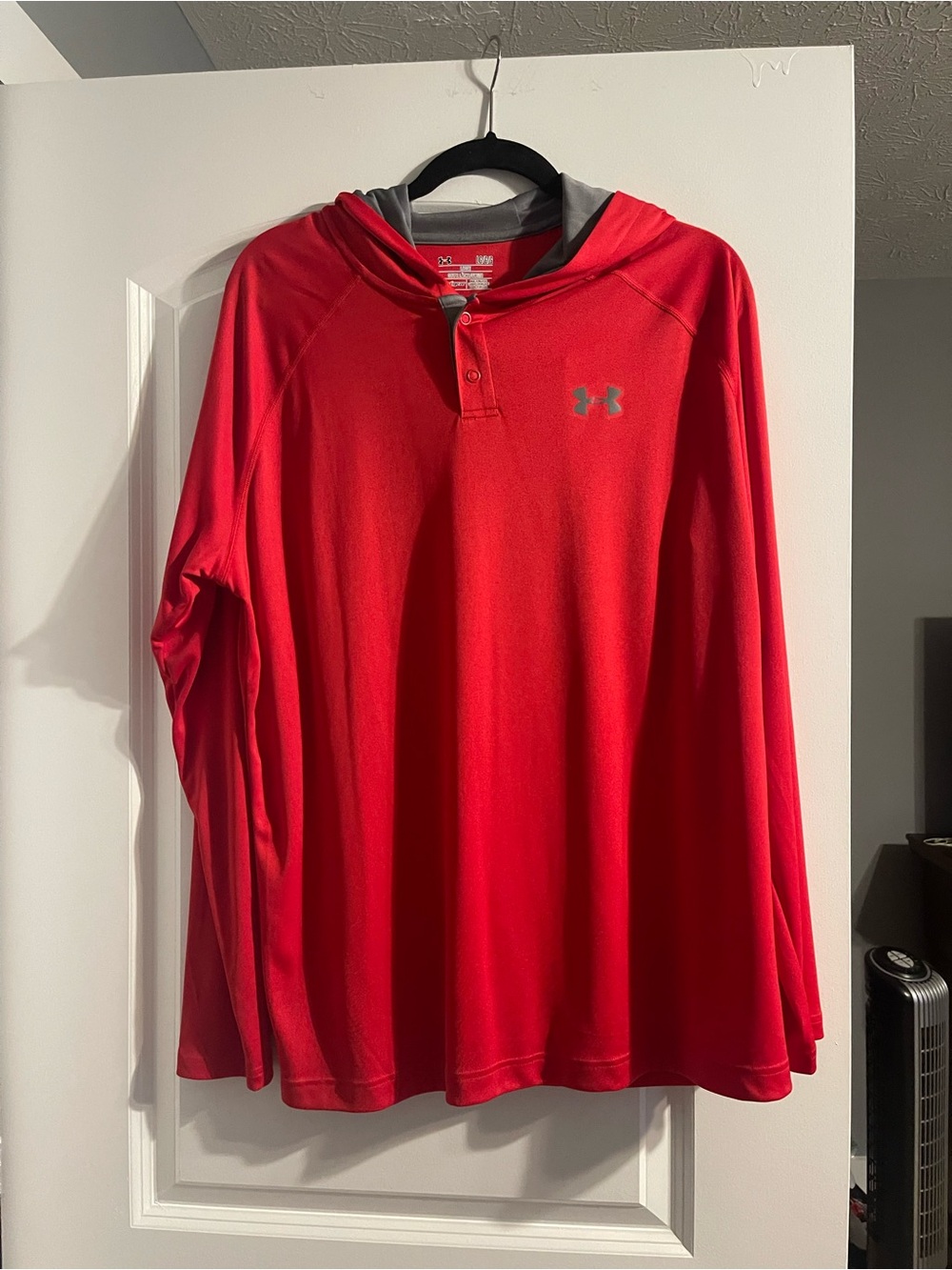 LG Men's Red Hooded Long-Sleeve Performance Top